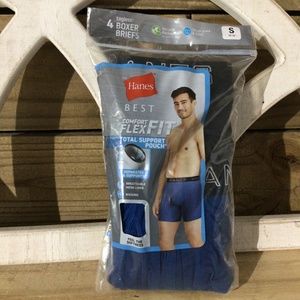 Hanes Best Men Size S (28-30”) Comfort Flex Fit Support Pouch Boxer Brief 4 Pack